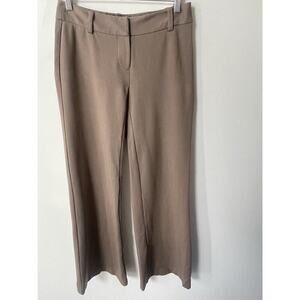 Trina Turk Pants Womens Taupe Low Rise Flat Front Wide Leg Casual Dress Trouser